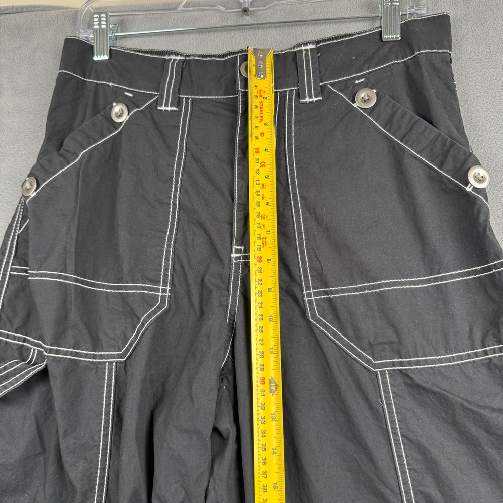 BDG Urban Outfitters Black Contrast Stitch Cargo Pants Baggy Y2K Streetwear 2 - Picture 5 of 9